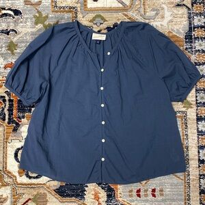 Universal Thread Blue Puff Sleeve Top